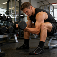 Chaussettes de sport personnalisées pour hommes, logo personnalisé, ventilation en maille, chaussettes athlétiques antidérapantes