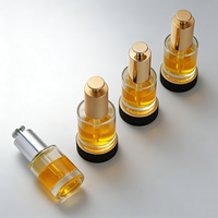 Vente en gros de flacons compte-gouttes en verre transparents en forme de T avec bouton poussoir de 15 ml, 30 ml, 50 ml, pour sérum de soin de la peau, huile essentielle