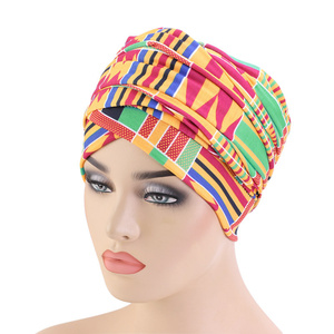 <span class=keywords><strong>Turban</strong></span> en coton à longue queue pour femme, <span class=keywords><strong>foulard</strong></span> imprimé géométrique, vente en gros - Product Image 6