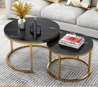 Table Basse Ronde Minimaliste Style Nordique Tendance : Design Moderne avec Piétement en Fer Créatif,
