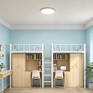 เตียงสองชั้นสีดำและไม้สไตล์โมเดิร์นปรับแต่งได้ พร้อมโต๊ะรูปตัวแอลและชั้นวางแบบเปิดสำหรับลุคสไตล์เมือง - Product Image 5