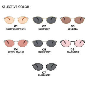 Occhiali da sole 2024 europei in stile retrò per le signore ovali in metallo di lusso di alta qualità occhiali da sole di strada fotografia avanzata - Product Image 4