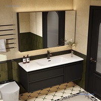Miroir intelligent moderne de luxe, durable, résistant à l'humidité, imperméable, indéformable, anti-rayures, en céramique intégrée, armoire de salle de bain pour villa