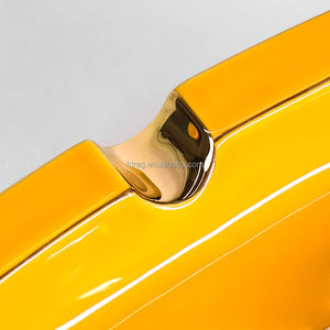 Cenicero de cerámica cuadrado de porcelana negra chapado en oro soporte de lujo impreso personalizado cenicero para cigarros - Product Image 4