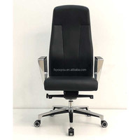 Chaise de bureau ergonomique en aluminium noir pour cadres