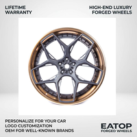 EATOP Baru 2 Buah Velg Forged Alloy Abu-abu dan Emas 18-22 Inch 5x114.3 5x120 5x130 untuk BMW Universal Fitment Retrofit/Upgrade Kit