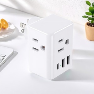 3 Port USB <b>Extension</b> <b>Socket</b> with Plastic Housing US <b>Plug</b> Power Distribution Charger for Travel & Home Use - Product Image 4