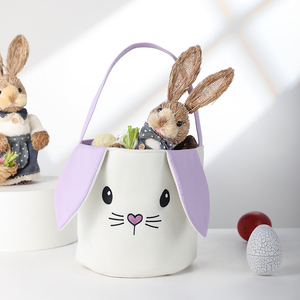 Sac fourre-tout <span class=keywords><strong>personnalisé</strong></span> en peluche lapin avec monogramme pour la Pâques, idéal pour les bonbons et les cadeaux - Product Image 2