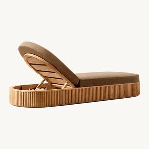 <span class=keywords><strong>Chaise</strong></span> <span class=keywords><strong>longue</strong></span> de natation en bois de teck extérieur de luxe coussins imperméables lit de plage solide pour <span class=keywords><strong>piscine</strong></span> cour lit de loisirs - Product Image 4