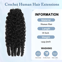 Extensions de cheveux synthétiques à tresser au crochet, bouclées en vagues océaniques, pré-bouclées, pour femmes, noir naturel, douces, torsadées