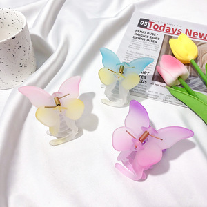 Donne coreane all'ingrosso piccola <span class=keywords><strong>Clip</strong></span> per capelli in plastica acrilica a forma di farfalla artiglio per capelli sfumato per ragazze - Product Image 4