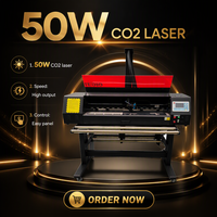 Plotter de Corte Láser CO2 de Alta Velocidad con Precio de Fábrica, 50W de Potencia, 980mm de Ancho de Corte y Refrigeración por Agua en Guangzhou