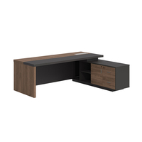 Bureau de direction en forme de L, grand format, en bois moderne et luxueux, pour usage commercial, taille personnalisable