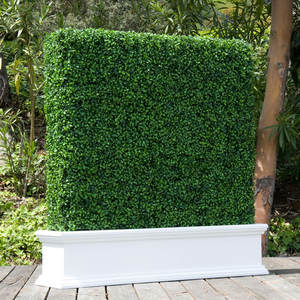 ألواح سياج طبيعي مستطيلي مخصص ، زارع تحوط ، شاشة خصوصية جدارية خضراء مع عجلات ، سعر بيع OEM - Product Image 4