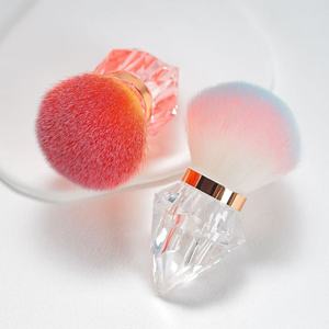 Diamond Blush <b>Brush</b> Multi-Color Custom Logo Crimped Ferrule Beauty Makeup Nail <b>Dust</b> Tool for Gift Promotion Cosmetic Powder - Product Image 1