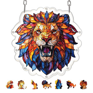 Adorno de ventana Lion Sunlight Capturer, 85 piezas, decoración de piezas de rompecabezas de acrílico de 2 mm para el interior del hogar - Product Image 2