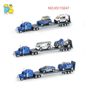 Camión Militar <span class=keywords><strong>de</strong></span> Ingeniería <span class=keywords><strong>de</strong></span> bomberos para niños, material <span class=keywords><strong>de</strong></span> aleación, con cabezal <span class=keywords><strong>de</strong></span> remolque, 2 coches deportivos, gran oferta - Product Image 4