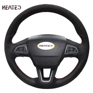 Funda de Cuero para <span class=keywords><strong>Volante</strong></span> Deportivo de 4 Radios para Ford Focus 3 2015-2018 Kuga 2016-2019 Escape C-MAX <span class=keywords><strong>Ecosport</strong></span> 2018-2019 - Product Image 2
