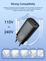 Chargeur OEM pliable avec prise américaine 65W 2C1A PD Chargeur mural pliable rapide Adapt Travel-friendly Laptop Desktop Charger