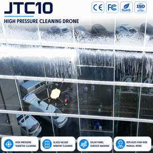 โดรนทำความสะอาดแรงดันสูง JTC10 สำหรับทำความสะอาดกระจกหน้าอาคาร แผงโซลาร์เซลล์ รุ่นใช้งานหนัก แบบไฟฟ้า - Product Image 1