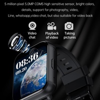 Montre connectée sport pour homme 2024 RAM 4 Go ROM 64 Go 1,99 pouces 4G Appel GPS Wifi Double caméra SIM Test de fréquence cardiaque Étanche