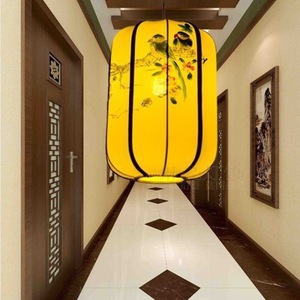 Lámpara de Techo Estilo Chino Moderno, Forma Larga, Pintada a Mano, con Luz LED, en Amarillo/Rojo/Beige, para Casa de Té/Hotel - Product Image 2