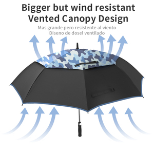 Parapluie de golf léger et pliable de 62 pouces, coupe-vent, classique, élégant, avec housse de pluie en EVA pour l'extérieur, idéal pour le sport et les voyages - Product Image 2