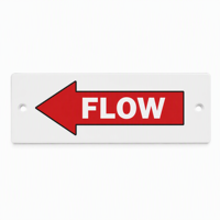 Panneau de signalisation directionnelle en PVC avec symbole FLOW pour les tuyaux industriels