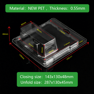 Empaque de Plástico Transparente Personalizado con Tapa de Concha Plegable en Tres Partes y Tarjeta Insertable para Empaquetar Juguetes y Pegatinas - Product Image 2
