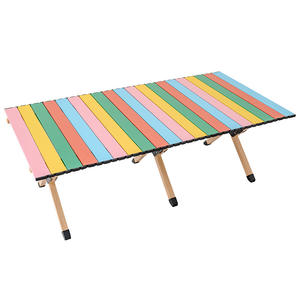 Ensemble table et chaises Kermit colorées, chaise de plage pliante arc-en-ciel pour l'extérieur, tabouret pliant portable pour le camping et la pêche, chaises de stand - Product Image 2