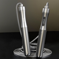 Corde à sauter numérique personnalisée avec compteur, rechargeable USB-C, vitesse réglable, poignées en alliage et silicone, câble en acier 4.0