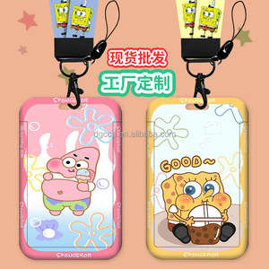 Heiße Verkäufe American Anime Spongebobs Karten halter <span class=keywords><strong>Lanyard</strong></span> Anti-Lost Name Abzeichen Bus Arbeit ID-Karte Fall mit <span class=keywords><strong>Lanyard</strong></span>