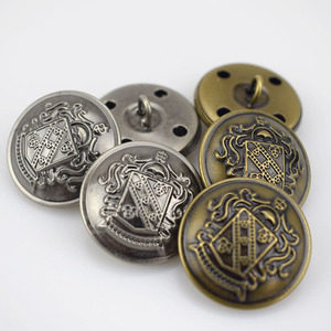 5 Pezzi Di Bottoni In Lega Vintage Tondi Metallici Con Gambo Da Cucire 25mm G 296546
