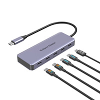 Adaptor Multiport USB C Hub OEM, Monitor Ganda 4K60Hz, USB-C 3.2 Gen2 10Gbps, Docking Station PD 100W untuk Laptop MacBook dan Windows