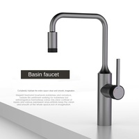 Robinet mitigeur chaud/froid pour lavabo de salle de bain, à poser sur le plan, rotatif, monocommande, chromé
