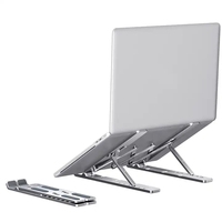 Support d'ordinateur portable pliable en alliage d'aluminium de haute qualité, réglable sur 10 positions, pour bureau