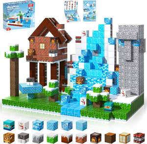 Set de Bloques Magnéticos, Cubos Magnéticos, Juguetes Educativos para Niños, Set de Fichas Magnéticas STEM, Kit de Construcción de Escenas de Nieve y Hielo - Product Image 5