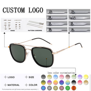 Vintage Square Metal Frame Sunglasses UV400 Polarized Lens Fashion <b>Eyewear</b> for Men and Women Outdoor - Product Image 2