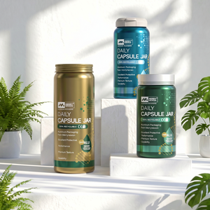 Custom Logo 100ml 200ml Sray Painting Aluminum <b>Bottle</b> for Health Care Vitamin Capsule Supplement Packaging - Product Image 1