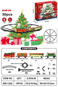MILI 50-teiliges Weihnachts-Elektrozug-Spielzeug mit Sprühlicht, Musik, realistischem Dampfgeräusch, klassisches Eisenbahn-Set für Kinder - Product Image 6