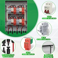 CNLonQcom Boîtier de combinaison PV extérieur DC 500V 4 entrées 4 sorties IP65 Boîtier de panneau électrique avec foudre