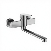 Robinet mitigeur thermostatique mural pour douche de salle de bain à longue tige en acier inoxydable 304