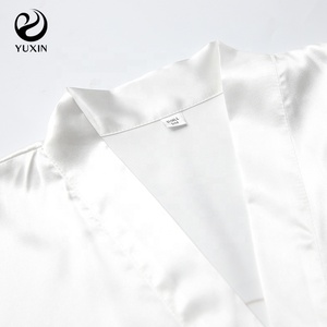 Venta al por mayor Mujeres Ice Silk Robe Bride Satin Robe Plus Size Women's Sleepwear Wedding Silk Robe - Product Image 6