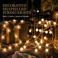 Dekorative LED-Lichterketten mit Kugel-, Stern-, Schneeflocken- und Mondmotiven