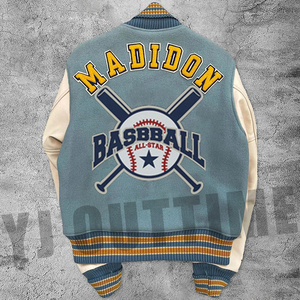 Giacca Varsity di Alta Qualità per Uomo, Giacca Baseball Letterman Personalizzata con Ricami Multipli, Vendita all'Ingrosso Madison Cross <span class=keywords><strong>Country</strong></span> - Product Image 2