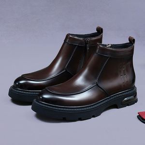 Grande promotion : Bottines Chelsea en cuir véritable pour homme, légères, pour l'automne, chaussures de ville - Product Image 2