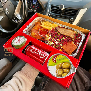 Vente en gros Plateaux alimentaires en papier Boîtes à emporter pour Kebab Riz Boîte de restauration plate personnalisée Boîte d'emballage recyclé Plateaux de restauration à emporter - Product Image 2