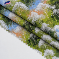 Tissu Popeline Uni Imprimé Numérique 100% Coton Respirant Léger à Motif Floral Personnalisable Faible MOQ pour Chemises d'Été