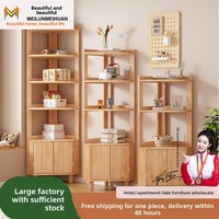 Meuble d'angle mural en bois massif, style minimaliste moderne, multifonctionnel, pour salon, chambre à coucher, rangement, modèle BH350