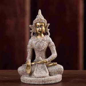 Buddha <span class=keywords><strong>Statue</strong></span> Meditating Seated Carving Figurine Resin Craft for Home Desktop Decoration Ornament - Product Image 2